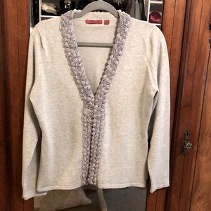 Red brand ladies pale grey cardigan sweater